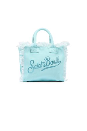 Borsa in canvas di cotone verde acqua SAINT BARTH KIDS | COL000100432L